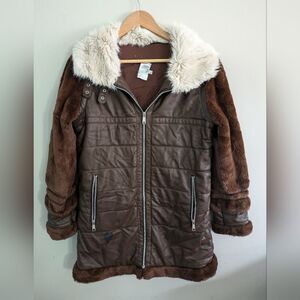 Samantha Sipos Alexandra Brown Shearling Jacket Size M